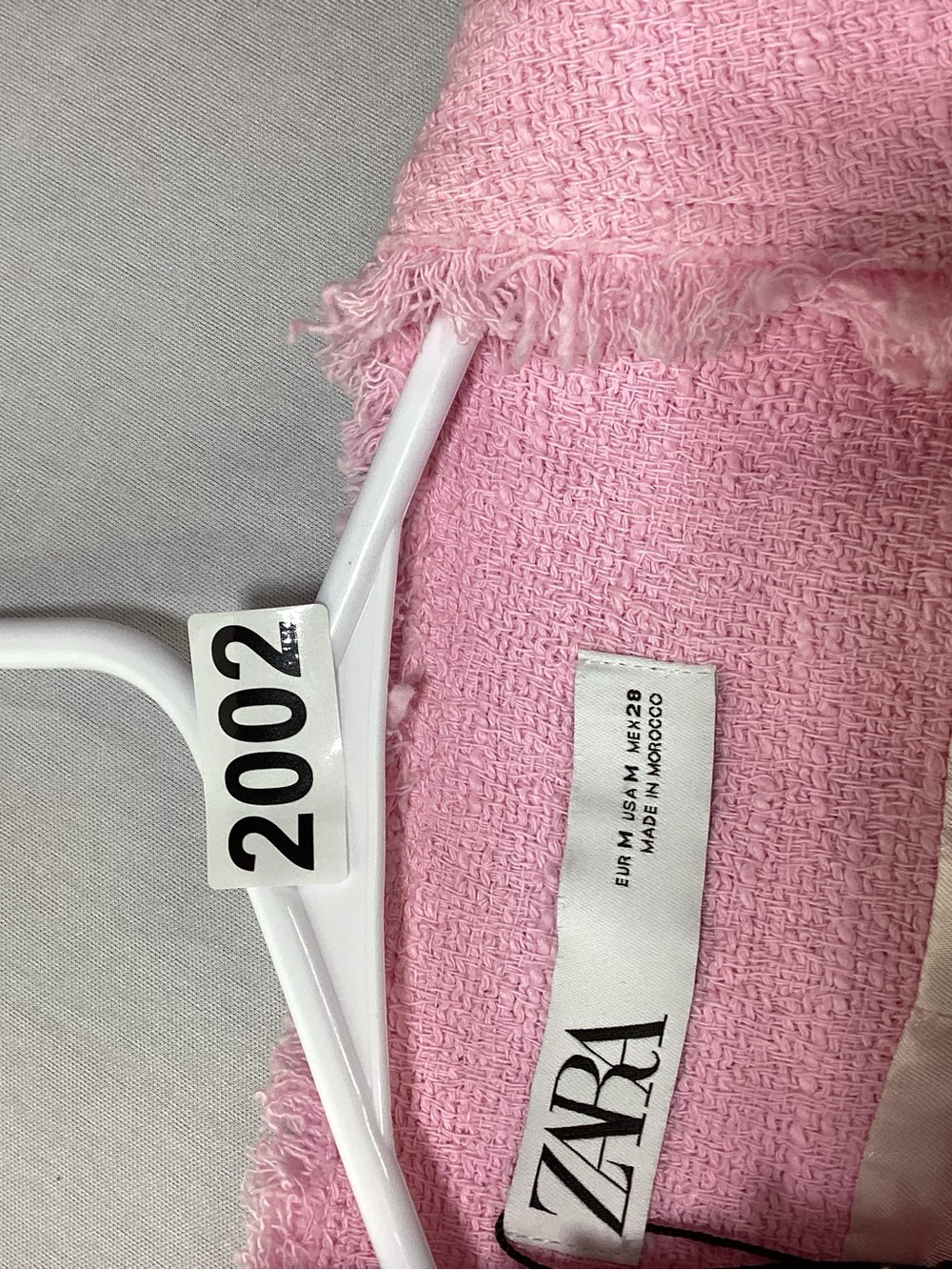 ZARA Light Pink Tweed Double-Breasted Blazer - Picture 14 of 14